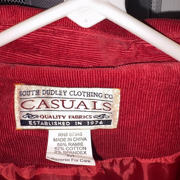 Elegant Red Corduroy Blazer - Picture 6 of 12